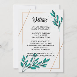 緑のフローラゴールドフォイル葉エンクロージャ 招待状