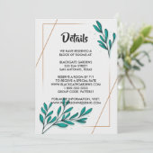 緑のフローラゴールドフォイル葉エンクロージャ 招待状 (スタンド正面)