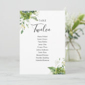 緑のフローラシーティングプランテーブル番号 サンキューカード (スタンド正面)