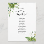 緑のフローラシーティングプランテーブル番号 サンキューカード (正面)