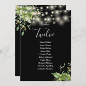 緑のフローラシーティングプランテーブル番号 サンキューカード (正面/裏面)