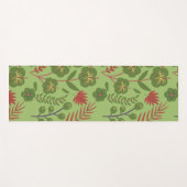 緑のフローラシームレスなパターンの花、枝、葉 ヨガマット (正面(横))