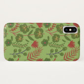 緑のフローラシームレスなパターンの花、枝、葉 Case-Mate iPhoneケース (裏面(横))