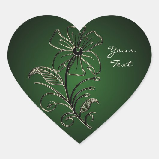 緑のフローラシール ハートシール (正面)