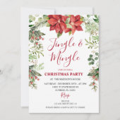 緑のフローラジングル&ウィンタークリスマス 招待状 (正面)