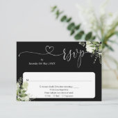 緑のフローラスクリプトハート白黒 出欠カード (スタンド正面)