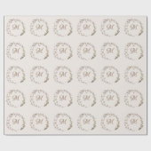 緑のフローラスクリプトモノグラムエレガントな結婚式 ラッピングペーパー (フラット)