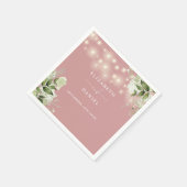 緑のフローラストリングライツダスティーバラ結婚ズ スタンダードカクテルナプキン (角)