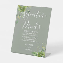 緑のフローラセージ緑のシグネチャードリンク 台座サイン