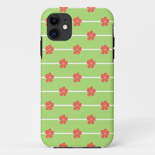 緑のフローラタイル Case-Mate iPhoneケース (裏面)