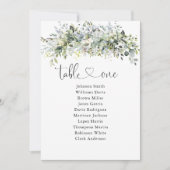 緑のフローラテーブルの座席表カード (正面)