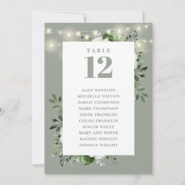 緑のフローラテーブル番号座席表 招待状