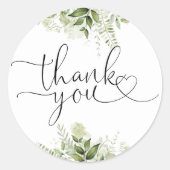 緑のフローラハートスクリプト ラウンドシール (正面)