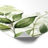 緑のフローラハートス結婚クリプトのウェルカムサイン ポスター (角)