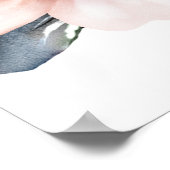 緑のフローラフレーム写真キンチェーニウェルカムサイン ポスター (角)