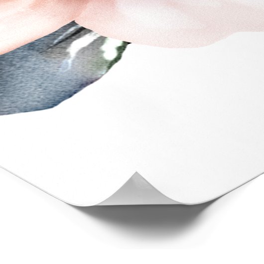 緑のフローラフレーム写真キンチェーニウェルカムサイン ポスター (角)