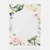 緑のフローラブライダルシャワーウェルカムアクリルサイン アクリルサイン (正面)