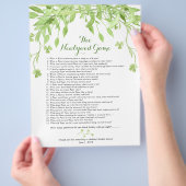 緑のフローラブライダルシャワーゲーム チラシ (手)