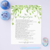 緑のフローラブライダルシャワーゲーム チラシ (シングル)