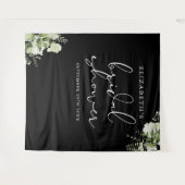 緑のフローラブライダルシャワー写真の背景 タペストリー (正面(横))