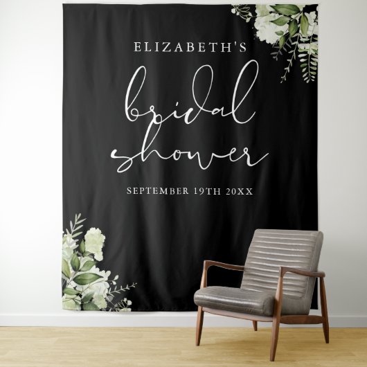 緑のフローラブライダルシャワー写真の背景 タペストリー (インサイチュ)