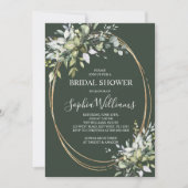 緑のフローラブライダルシャワー招待 招待状 (正面)