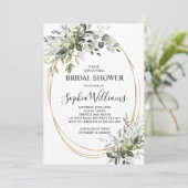 緑のフローラブライダルシャワー招待 招待状 (スタンド正面)