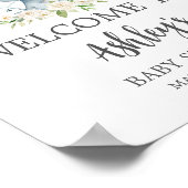 緑のフローラホワイトエレファントベビーシャワーへようこそ ポスター (角)