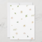 緑のフローラホワイトエレファントベビーシャワー 招待状 (裏面)