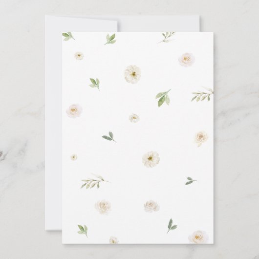 緑のフローラホワイトエレファントベビーシャワー 招待状 (裏面)