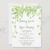 緑のフローラポストウェディングレセプションのみ 招待状 (正面)