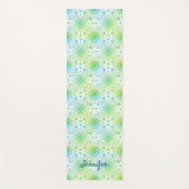 緑のフローラマンダラパターン（白） ヨガマット (正面)
