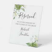 緑のフローラメモリの結婚予約 台座サイン (正面)
