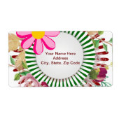 緑のフローラモノグラムラベル ラベル (正面)