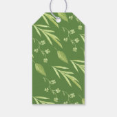 緑のフローラリースブライダルシャワーサンキュー ギフトタグ (裏面)