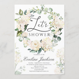 緑のフローラリースホワイトローズ金ゴールド幾何学的 招待状