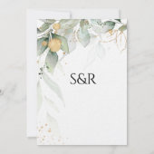 緑のフローラリース水彩書道 招待状 (裏面)