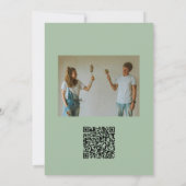 緑のフローラヴィンテージとフォト結婚式招待状 招待状 (裏面)