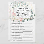 緑のフローラ両面ブライダルシャワーゲーム (正面/裏面)