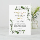 緑のフローラ写真お祝いのライフ葬儀 招待状 (スタンド正面)