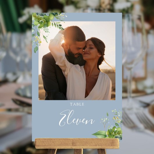 緑のフローラ写真ほこりっぽい青い表の番号 サンキューカード