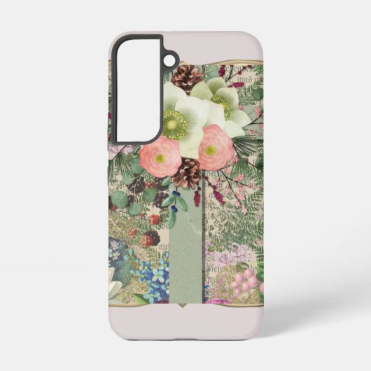 緑のフローラ十字 SAMSUNG GALAXYケース (裏面)