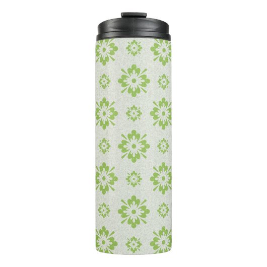 緑のフローラ図形のパターン タンブラー (正面)