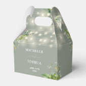 緑のフローラ文字列ライトセージグリーン結婚ズ フェイバーボックス (正面サイド)