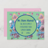 緑のフローラ新しい住所はがき、移動する ポストカード (正面/裏面)