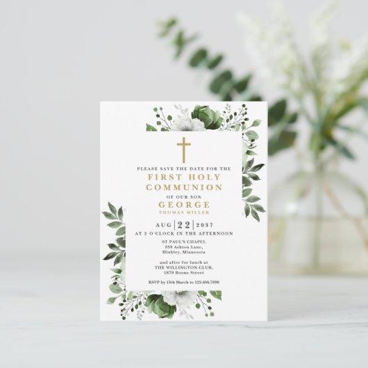 緑のフローラ最初の聖餐式を保存 ポストカード (スタンド正面)