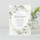 緑のフローラ枠ブライダルシャワー 招待状 (スタンド正面)
