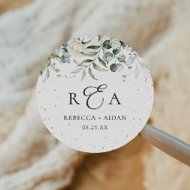 緑のフローラ水の結婚色 ラウンドシール