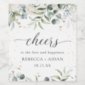 緑のフローラ水の結婚色 ワインラベル (シングルラベル)