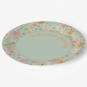 緑のフローラ水の色オレンジの名前 ペーパープレート (アングル)